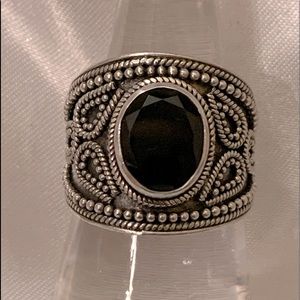 Sapphire Genuine Gemstone Ring Set In Craftsmen Made 925 Sterling Silver Setting